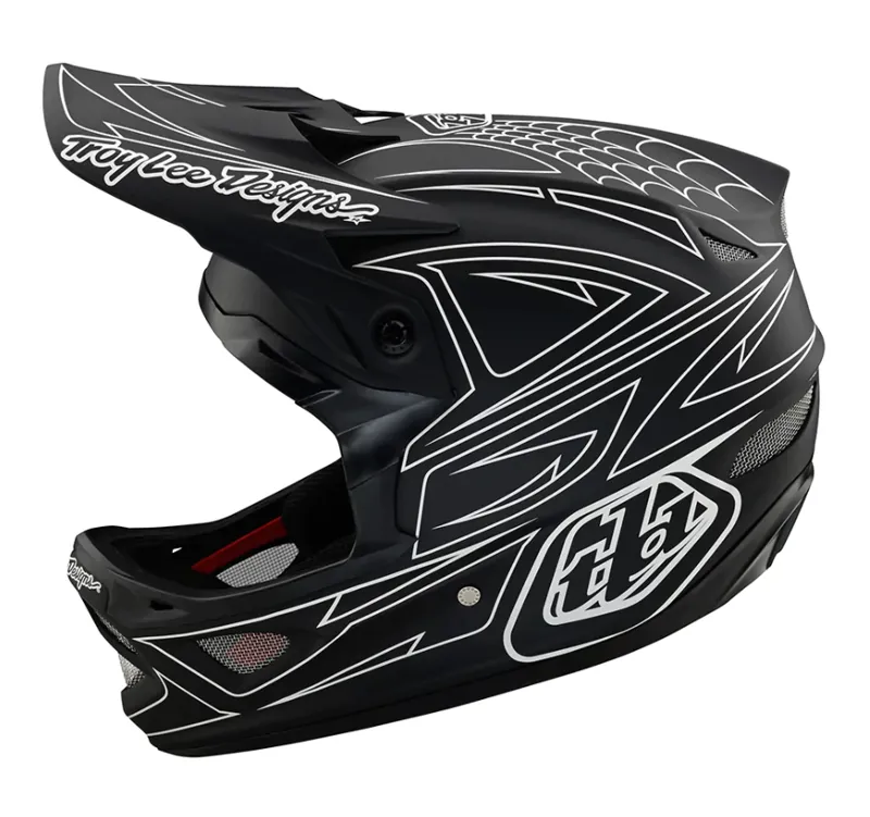 Troy Lee Designs D3 Fiberlite Helmet Spider Stripe - Black